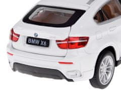 Toys Kovinski avtomobil BMW X6 v merilu 1:32 beli SUV svetlobni zvok ZA4606