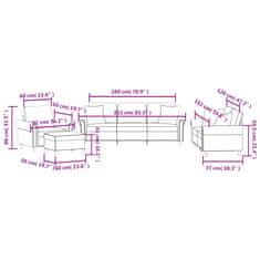 Vidaxl Sedežna garnitura 4-delna z vzglavniki temno siv žamet