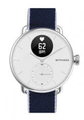 Withings pašček za pametno uro, 18 mm, modro-bel, srebrna zaponka