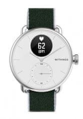 Withings pašček za pametno uro, 18 mm, zeleno-bel, srebrna zaponka