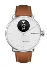 Withings usnjeni pašček za pametno uro, 18 mm, temno rjav, srebrna zaponka