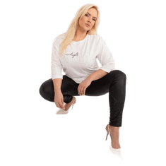 RELEVANCE Ženska bluza plus size z okrasnim napisom WEETA ecru RV-BZ-9417.69_406179 Univerzalni