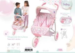 DeCuevas 90341 Zložljivi voziček na treh kolesih za punčke dvojčke Ocean Fantasy 2021 - 75 cm