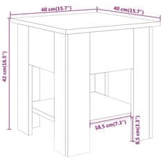 Vidaxl Klubska mizica bela 40x40x42 cm konstruiran les