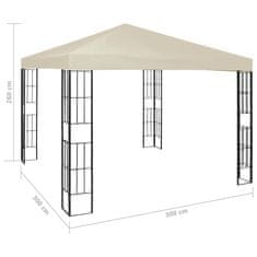 Vidaxl Paviljon 3x3 m krem