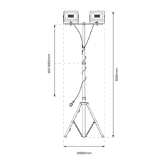 Milagro Reflektor na stojalu Bobby 2 x 50W 4000K LED, Milagro