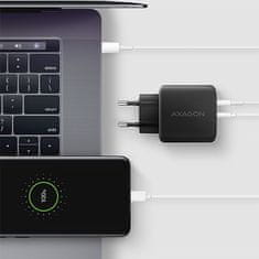 AXAGON ACU-PQ45 GaN omrežni polnilec 45 W, 2x vrata (USB-A + USB-C), PD3.0/PPS/QC4+/SFC 2.0/AFC/Apple