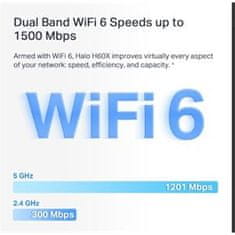 TP-Link WiFi usmerjevalnik Mercusys Halo H60X(2 paketa) WiFi 6, AX1500, 3x GLAN2,4/5 GHz