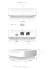 Ubiquiti UniFi Gateway Lite (UXG-Lite) - kompaktni prehod s funkcijo usmerjevalnika, WAN 1 GbE, 1x LAN 1 GbE, BT 5.1