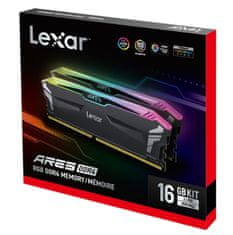 Lexar ARES DDR4 16GB (komplet 2x8GB) UDIMM 3600MHz CL18 XMP 2.0 & AMD Ryzen - RGB, hladilnik, črna