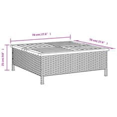 Vidaxl Pokrov za podstavek za senčnik bež 70x70x25 cm ratan in akacija