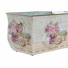 DKD Home Decor Komplet loncev DKD Home Decor Roza kovinski cvetovi Shabby Chic 31 x 18 x 17,5 cm