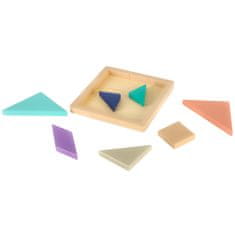 WOWO Lesene kocke Tangram Puzzle - lesene kocke Tangram Puzzle 11,5 cm x 11,5 cm