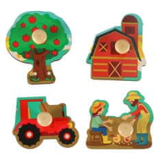 WOWO Farm Puzzle Wooden Sorter - Leseni sorter - Farm Puzzle