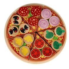 WOWO Pizza Igralni set - Lesen Pizza Igralni set z dodatki 20 cm