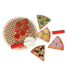 WOWO Pizza Igralni set - Lesen Pizza Igralni set z dodatki 20 cm