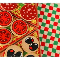 WOWO Pizza Igralni set - Lesen Pizza Igralni set z dodatki 20 cm