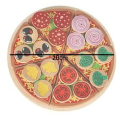 WOWO Pizza Igralni set - Lesen Pizza Igralni set z dodatki 20 cm