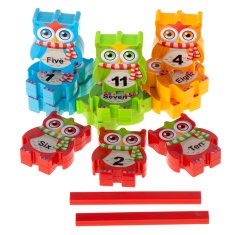 WOWO Owl Tower Puzzle - izobraževalna arkadna igra s kockami za učenje štetja