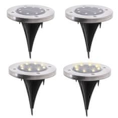 slomart Talne sončne vrtne luči 8LED 4pcs hladno bele barve