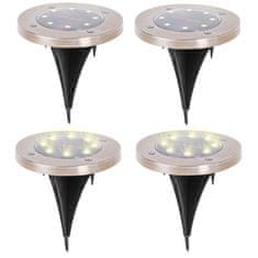 slomart Solarne zemeljske vrtne stropne luči 8LED 4pcs toplo bele barve