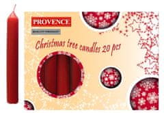 Božična sveča, rdeča, 10 x 1,3 cm, komplet 20 kosov
