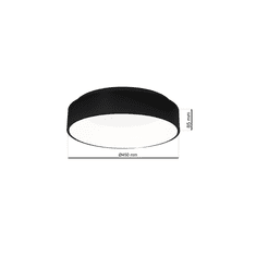 Milagro Plafonjera OHIO BLACK 24W LED Ø450mm, Milagro