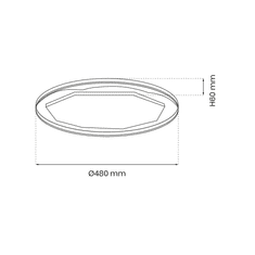 Milagro Plafonjera OPTIMA BLACK 52W LED Ø480 mm, Milagro