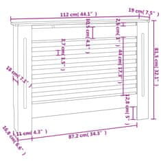 Vidaxl Pokrov za radiator črn 112x19x81,5 cm mediapan