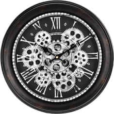 Home&Styling SEGNALE Stenska ura z odprtim mehanizmom 35 cm srebrna KO-KL5000130