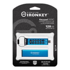 Kingston Ironkey Keypad 200C USB disk, 128GB, USB-C 3.2, FIPS 140-3 Level 3, AES-256 bit, PIN (IKKP200C/128GB)