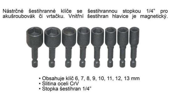 Stahlberg Adapter 1/4" 6-13 mm, komplet 8 kosov.