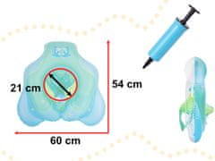 WOWO Plavalni obroč za otroke - Napihljiv plavalni obroč za otroke s sedežem in strehico, moder, 6-30 mesecev, max 11 kg