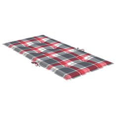 Vidaxl Blazine za vrtne stole 4 kosi rdeče karo 100x50x3 cm oxford