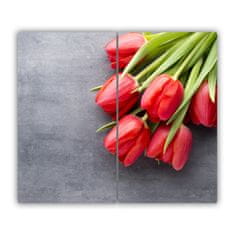 tulup.si Steklena podloga za rezanje Rdeči tulipani 60x52 cm