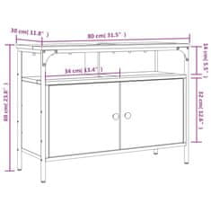 Vidaxl Omarica za umivalnik rjavi hrast 80x30x60 cm inženirski les