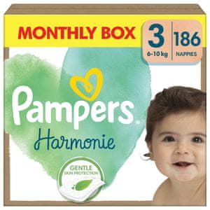  Pampers Harmonie plenice, 6-10 kg, 186/1 (mesečno pakiranje)