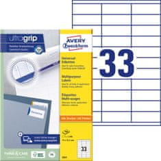 Avery Zweckform univerzalne etikete 3421, 70 x 25.4 mm, Ultragrip, 3300 etiket/zavitek, A4, za tiskanje