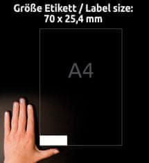 Avery Zweckform univerzalne etikete 3421, 70 x 25.4 mm, Ultragrip, 3300 etiket/zavitek, A4, za tiskanje