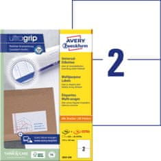 Avery Zweckform univerzalne etikete 3655-200, 210 x 148 mm, Ultragrip, 400 + 40 brezplačnih etiket/zavitek, A4, za tiskanje