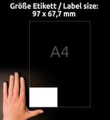 Avery Zweckform univerzalne etikete 4782, 97 x 67.7 mm, Ultragrip, 200 + 40 brezplačnih etiket/zavitek, A4, za tiskanje