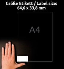 Avery Zweckform univerzalne etikete 3658-10, 64.6 x 33.8 mm, Ultragrip, 240 etiket/zavitek, A4, za tiskanje