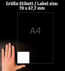 Avery Zweckform univerzalne etikete 3661, 70 x 67.7 mm, Ultragrip, 1200 etiket/zavitek, A4, za tiskanje