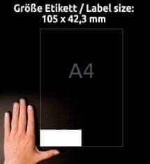 Avery Zweckform univerzalne etikete 3653, 105 x 42.3 mm, Ultragrip, 1400 etiket/zavitek, A4, za tiskanje