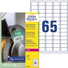Avery Zweckform izjemno odporne etikete B7651-50, 38 x 21 mm, bele polietilenske etikete, A4, za tiskanje