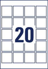 Avery Zweckform kvadratne etikete 6252-10, 45 x 45 mm, 200 etiket/zavitek, A4, za tiskanje