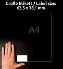 Avery Zweckform etikete J8160-25, 63.5 x 38.1 mm, za inkjet tiskalnike, 525 etiket/zavitek, A4
