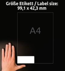 Avery Zweckform odstranljive etikete L4743REV-25, 99.1 x 42.3 mm, bele, 300 + 60 brezplačnih etiket/zavitek, A4, za tiskanje
