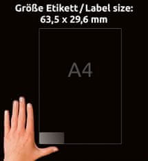 Avery Zweckform transparentne mat etikete J4721-25, 63.5 x 29.6 mm, A4, prozorne