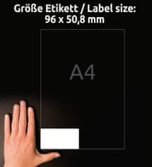 Avery Zweckform odstranljive etikete L4744REV-25, 96 x 50.8 mm, bele, 250 + 50 brezplačnih etiket/zavitek, A4, za tiskanje